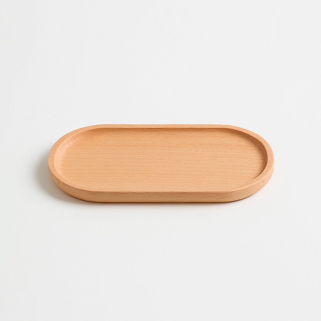 Bandeja Retangular de Madeira Natural com Design Minimalista Bandeja Retangular de Madeira Natural com Design Minimalista Doca Médio 18cm