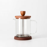 Cafeteira Prensa Francesa de Vidro Borossilicato com Tampa de Madeira Nogueira Cafeteira Prensa Francesa de Vidro Borossilicato com Tampa de Madeira Nogueira Doca 400ml