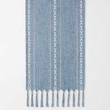 Caminho de Mesa Linho Natural com Acabamento Artesanal Caminho de Mesa Linho Natural com Acabamento Artesanal Doca Azul 35x160cm