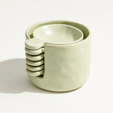 Conjunto de Molheiras de Cerâmica com Suporte Conjunto de Molheiras de Cerâmica com Suporte Doca Verde Kit com 6 molheiras e suporte