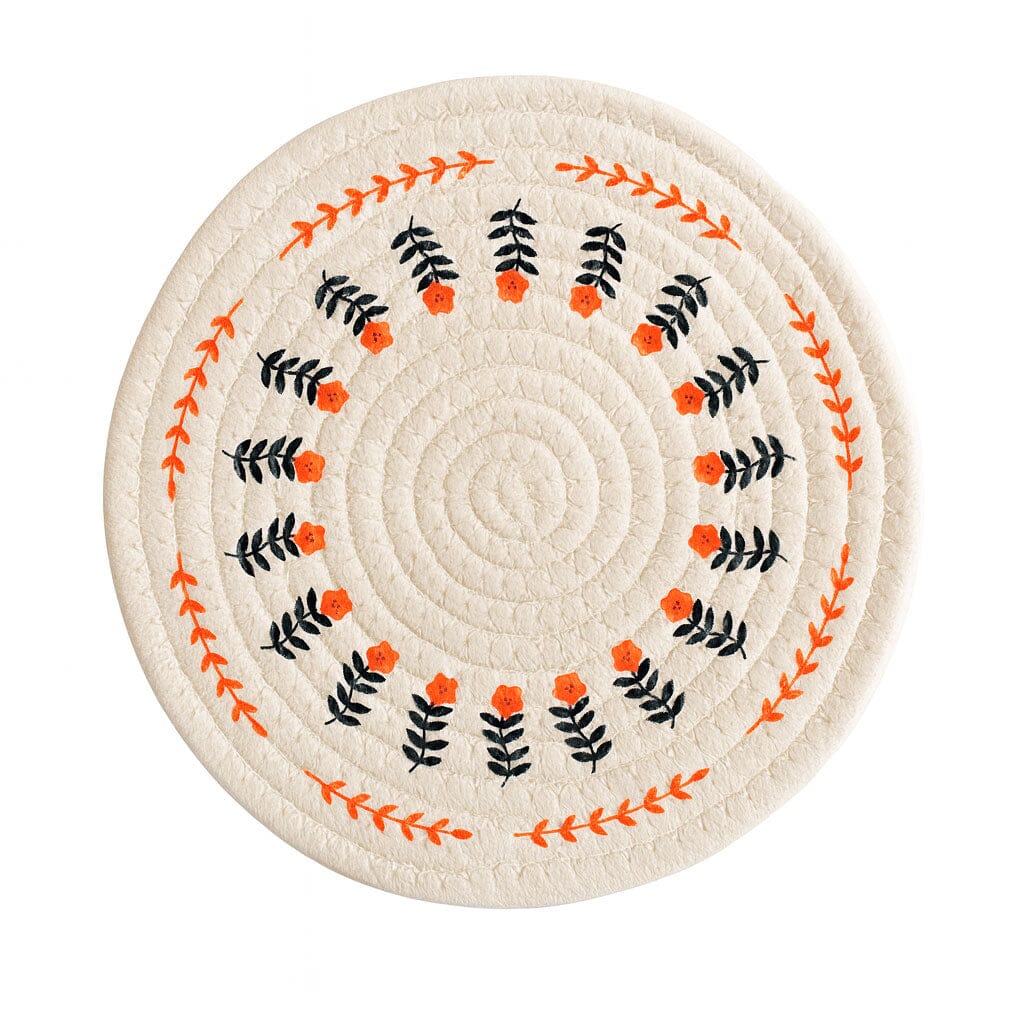 Descanso de Panela de Algodão com Estampa Floral Nórdica 4 Peças Descanso de Panela de Algodão com Estampa Floral Nórdica 4 Peças Doca 18cm - 4 Peças