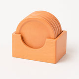 Porta Copos de Madeira com Suporte Conjunto com 6 Peças Porta Copos de Madeira com Suporte Conjunto com 6 Peças Doca Madeira Clara Conjunto com 6 Peças