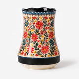 Porta Talheres de Cerâmica com Base Dreno e Design Floral Porta Talheres de Cerâmica com Base Dreno e Design Floral Doca 1