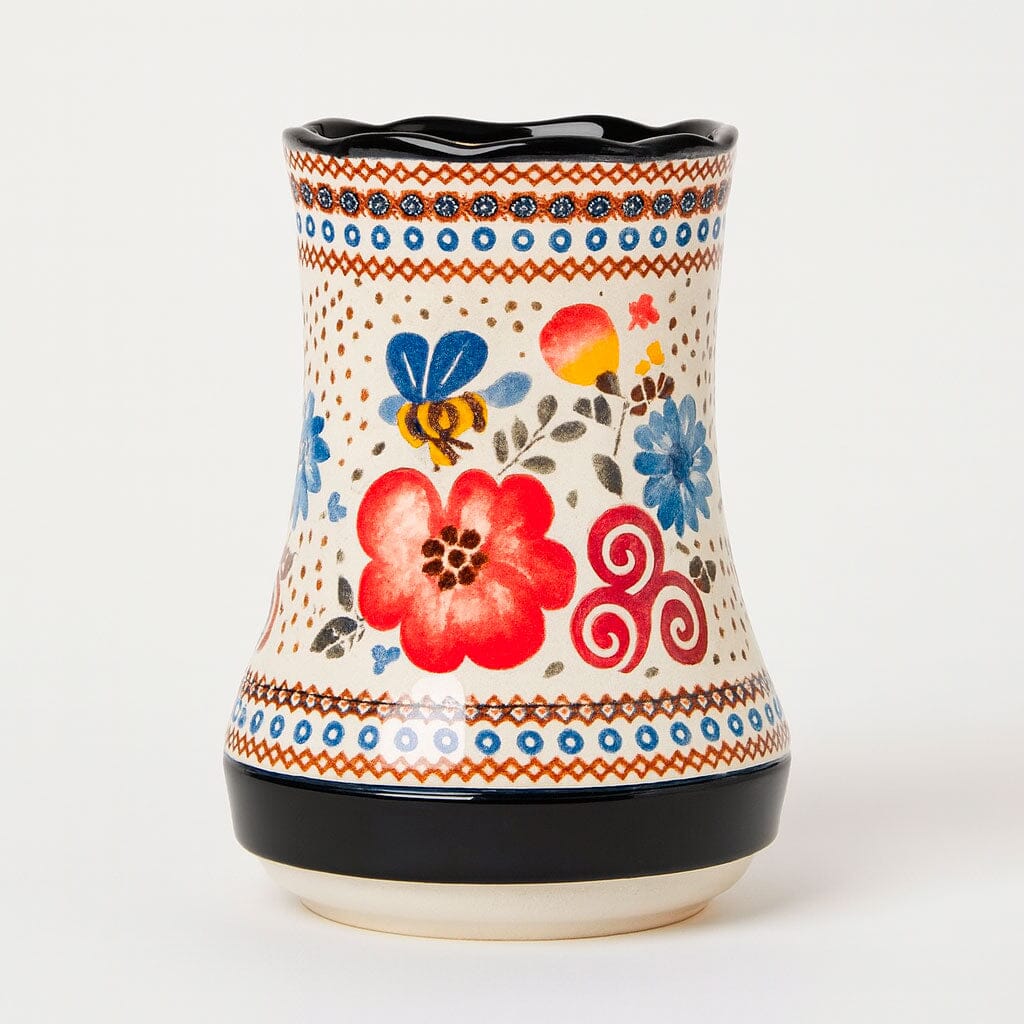 Porta Talheres de Cerâmica com Base Dreno e Design Floral Porta Talheres de Cerâmica com Base Dreno e Design Floral Doca 3