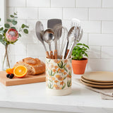 Porta Talheres de Cerâmica com Estampa Floral Porta Talheres de Cerâmica com Estampa Floral Doca