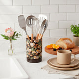 Porta Talheres de Cerâmica com Estampa Floral Porta Talheres de Cerâmica com Estampa Floral Doca