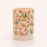 Porta Talheres de Cerâmica com Estampa Floral Porta Talheres de Cerâmica com Estampa Floral Doca Branco