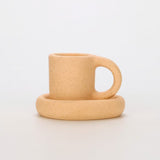 Porta-Velas de Cerâmica em Formato de Xícara Decorativa Porta-Velas de Cerâmica em Formato de Xícara Decorativa Doca Amarelo