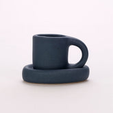 Porta-Velas de Cerâmica em Formato de Xícara Decorativa Porta-Velas de Cerâmica em Formato de Xícara Decorativa Doca Azul