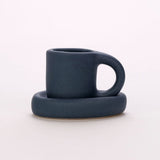 Porta-Velas de Cerâmica em Formato de Xícara Decorativa Porta-Velas de Cerâmica em Formato de Xícara Decorativa Doca Azul