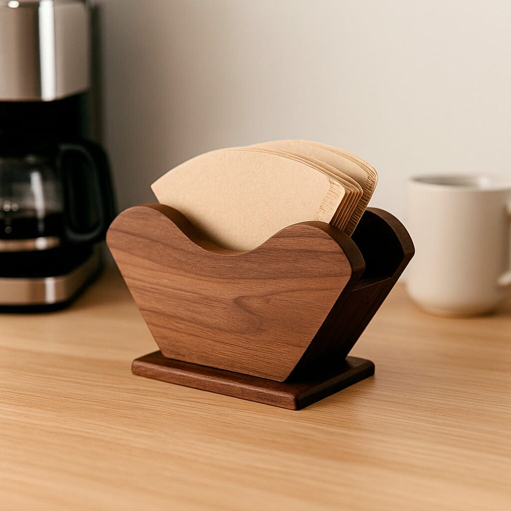 Suporte de Madeira para Filtro de Café com Design Artesanal Suporte de Madeira para Filtro de Café com Design Artesanal Doca