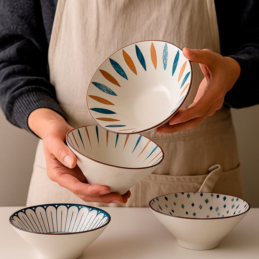 Tigela de Cerâmica Estampada Artesanal 700ml Tigela de Cerâmica Estampada Artesanal 700ml Doca