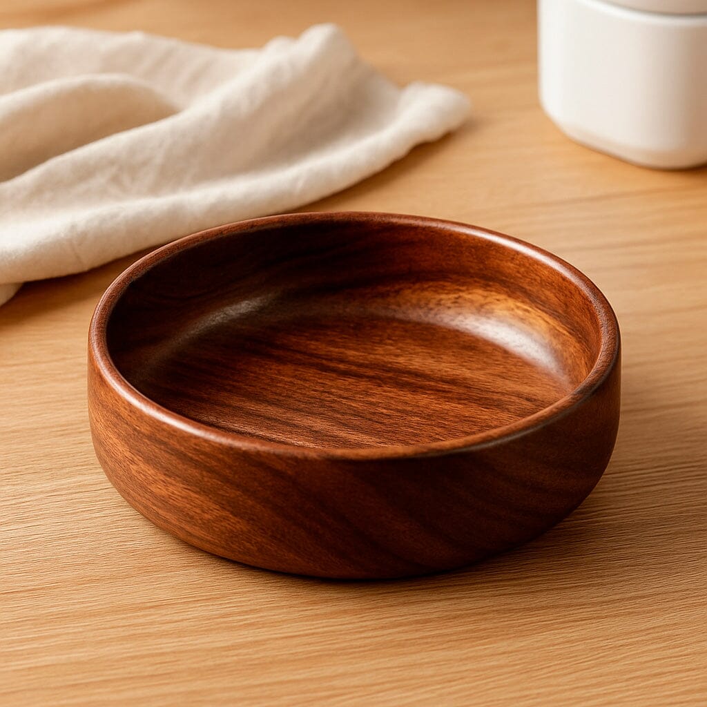 Tigela de Madeira Natural com Acabamento Artesanal para Servir e Decorar Tigela de Madeira Natural com Acabamento Artesanal para Servir e Decorar Doca