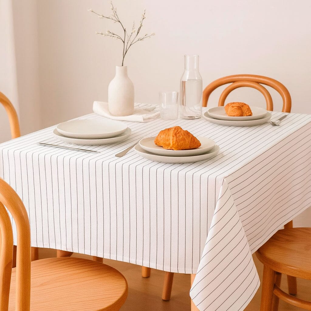 Toalha de Mesa de Linho Listrada Minimalista Toalha de Mesa de Linho Listrada Minimalista Doca