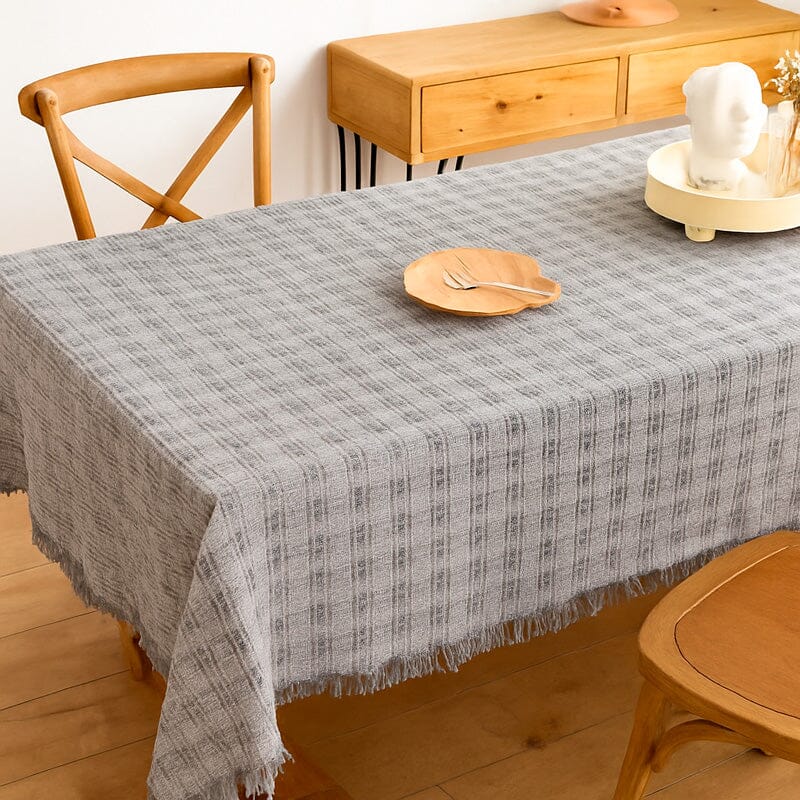 Toalha de Mesa Retangular com Borlas em Algodão Toalha de Mesa Retangular com Borlas em Algodão Doca