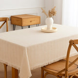 Toalha de Mesa Retangular com Borlas em Algodão Toalha de Mesa Retangular com Borlas em Algodão Doca