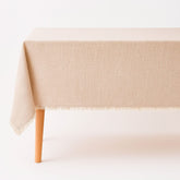 Toalha de Mesa Retangular com Borlas em Algodão Toalha de Mesa Retangular com Borlas em Algodão Doca Bege 90x150cm