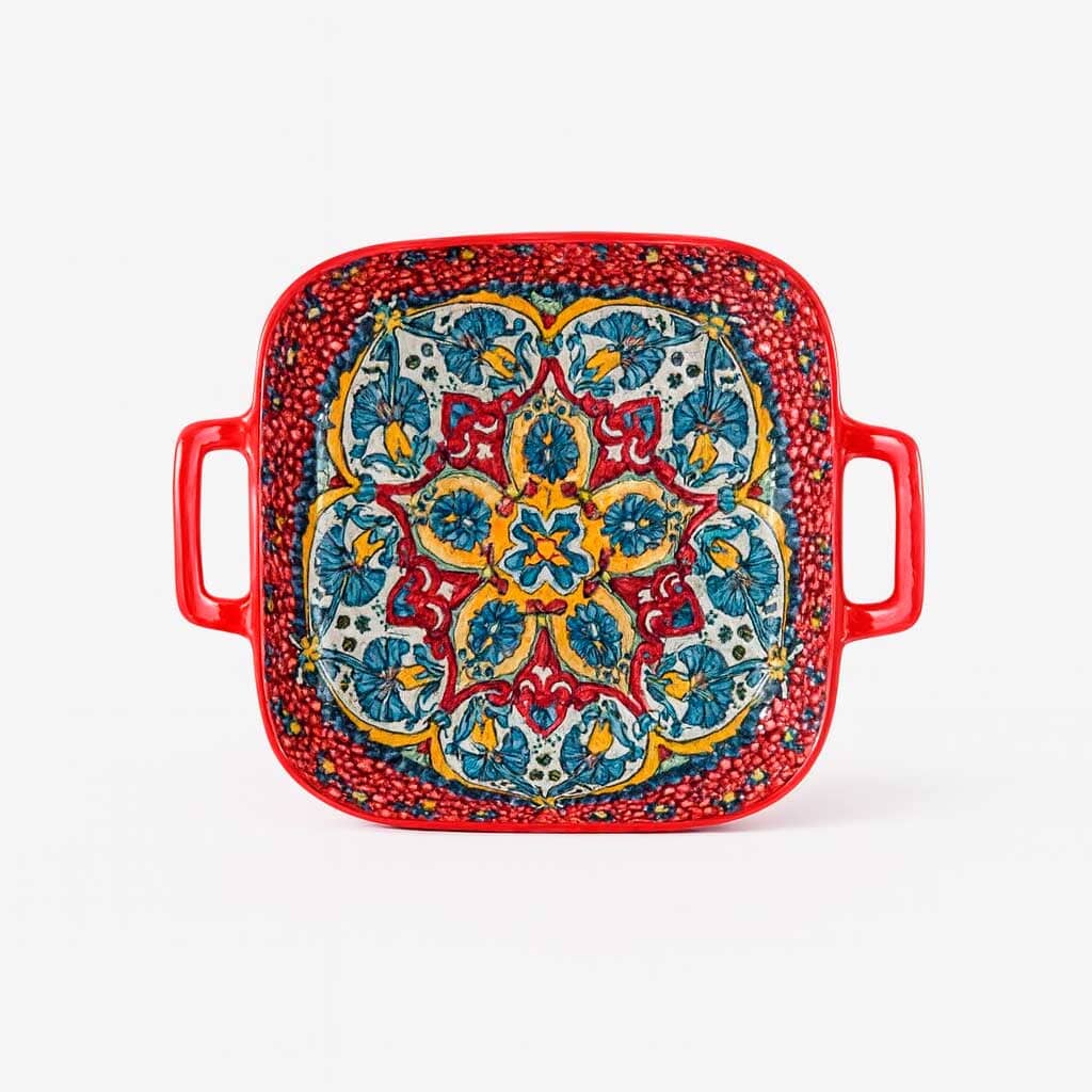 Travessa de Cerâmica Decorada com Alças Travessa de Cerâmica Decorada com Alças Doca