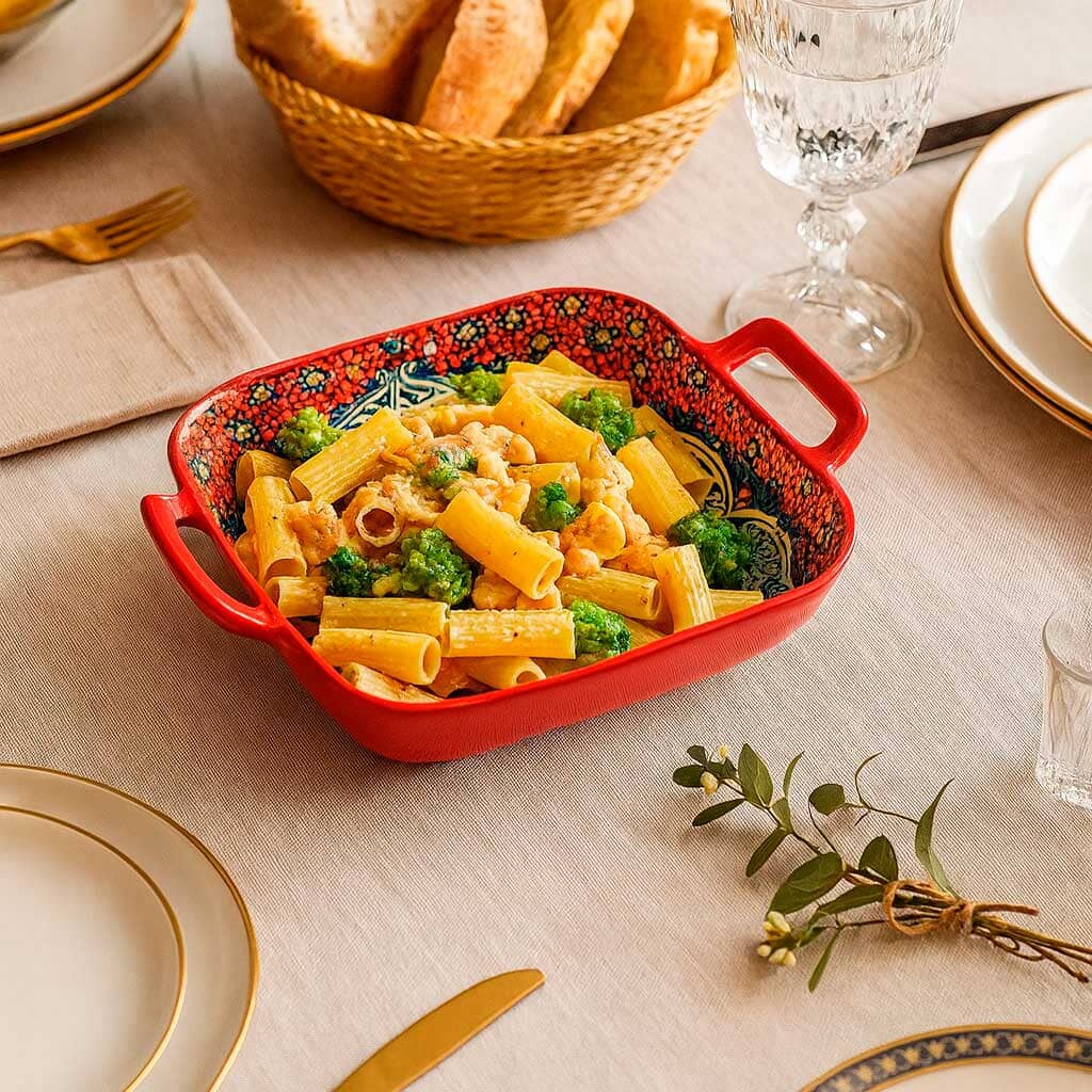 Travessa de Cerâmica Decorada com Alças Travessa de Cerâmica Decorada com Alças Doca