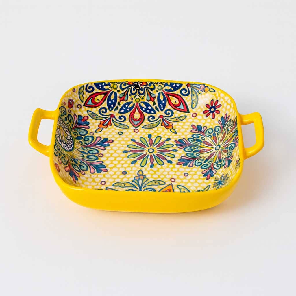 Travessa de Cerâmica Decorada com Alças Travessa de Cerâmica Decorada com Alças Doca