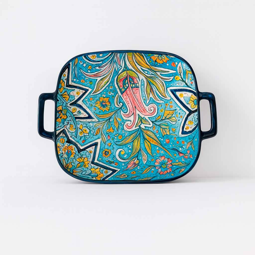 Travessa de Cerâmica Decorada com Alças Travessa de Cerâmica Decorada com Alças Doca