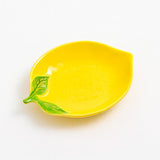 Travessa de Cerâmica em Formato de Limão com Folhas Decorativas Travessa de Cerâmica em Formato de Limão com Folhas Decorativas Doca