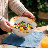 Travessa de Cerâmica Floral com Alças Laterais Travessa de Cerâmica Floral com Alças Laterais Doca