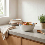 Travessa de Cerâmica Floral com Alças Laterais Travessa de Cerâmica Floral com Alças Laterais Doca