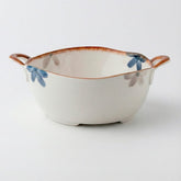 Travessa de Cerâmica Floral com Alças Laterais Travessa de Cerâmica Floral com Alças Laterais Doca Azul Floral