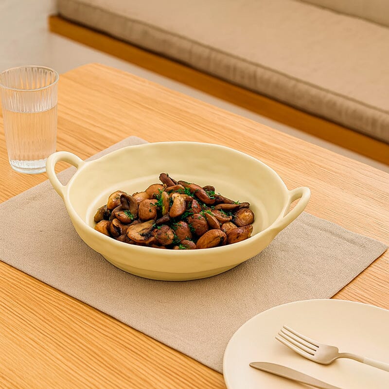 Travessa de Cerâmica Fosca com Alças Laterais Travessa de Cerâmica Fosca com Alças Laterais Doca