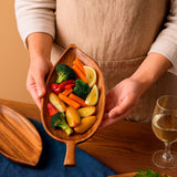 Travessa de Madeira com Cabo Folha Gourmet Travessa de Madeira com Cabo Folha Gourmet Doca