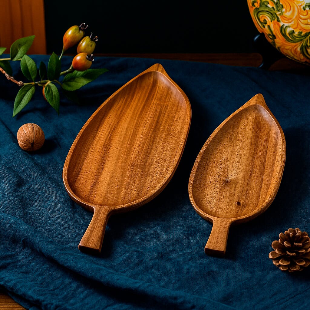 Travessa de Madeira com Cabo Folha Gourmet Travessa de Madeira com Cabo Folha Gourmet Doca