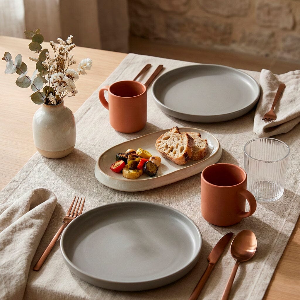 Travessa Oval de Cerâmica Rasa para Servir Travessa Oval de Cerâmica Rasa para Servir Doca