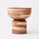 Vaso de Cerâmica em Pedestal 12,2 cm Vaso de Cerâmica em Pedestal 12,2 cm Doca Bege