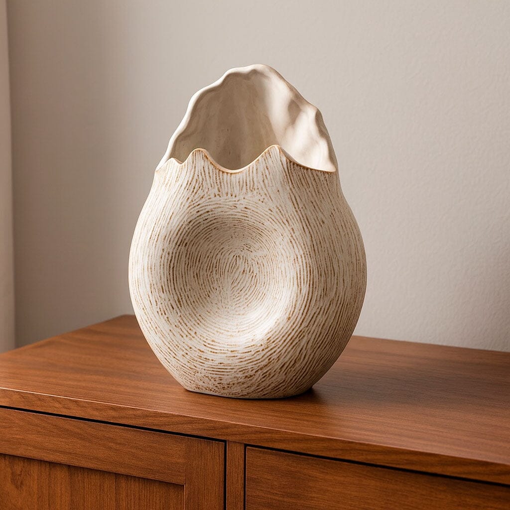 Vaso de Cerâmica Esculpido para Centro de Mesa Vaso de Cerâmica Esculpido para Centro de Mesa Doca