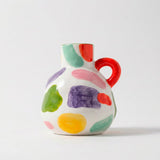 Vaso de Cerâmica Pintado à Mão com Alças Coloridas Vaso de Cerâmica Pintado à Mão com Alças Coloridas Doca Uma alça orgânico