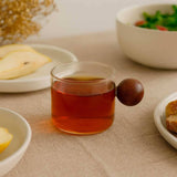 Xícaras de Vidro Borossilicato com Alça de Madeira kit com 4 unidades Xícaras de Vidro Borossilicato com Alça de Madeira kit com 4 unidades Doca