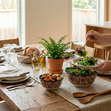 Tigela de Cerâmica Pintada à Mão Redonda para Servir Tigela de Cerâmica Pintada à Mão Redonda para Servir Doca 