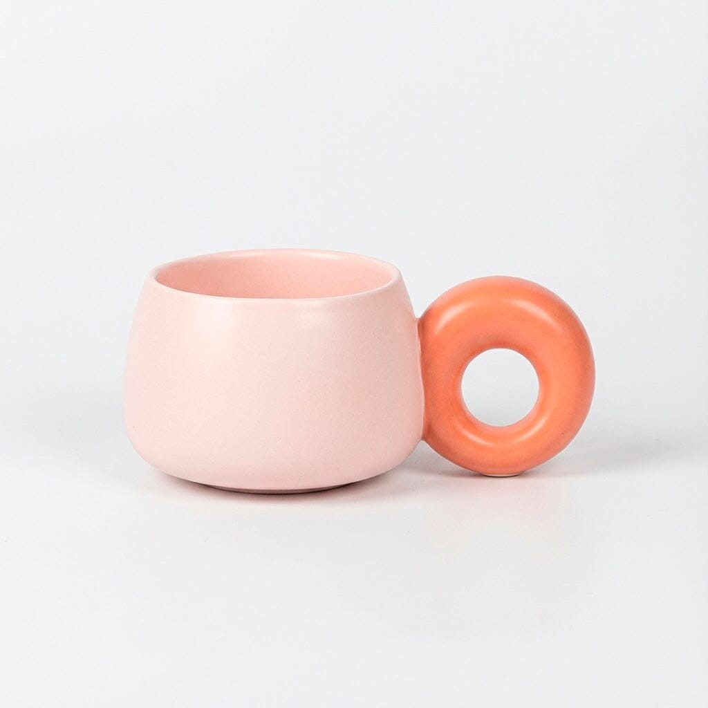 Caneca de Cerâmica com Alça Circular Caneca de Cerâmica com Alça Circular Doca Rosa 