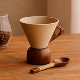 Caneca de Cerâmica com Alça e Base em Madeira 250ml Caneca de Cerâmica com Alça e Base em Madeira 250ml Doca 
