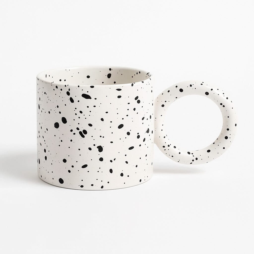 Caneca de Cerâmica com Pintura Salpicada e Alça Redonda Caneca de Cerâmica com Pintura Salpicada e Alça Redonda Doca 