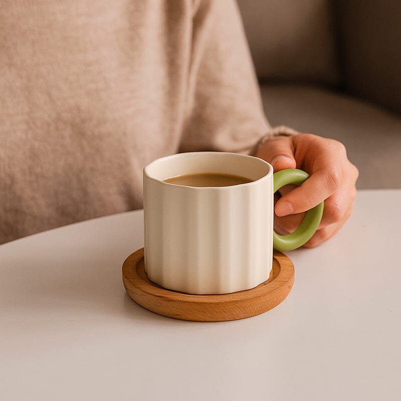 Caneca de Cerâmica Estilo Nórdico com Alça Circular 250ml Caneca de Cerâmica Estilo Nórdico com Alça Circular 250ml Doca 
