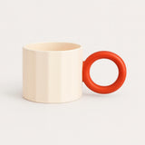 Caneca de Cerâmica Estilo Nórdico com Alça Circular 250ml Caneca de Cerâmica Estilo Nórdico com Alça Circular 250ml Doca Creme 