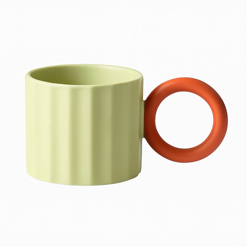 Caneca de Cerâmica Estilo Nórdico com Alça Circular 250ml Caneca de Cerâmica Estilo Nórdico com Alça Circular 250ml Doca Verde 