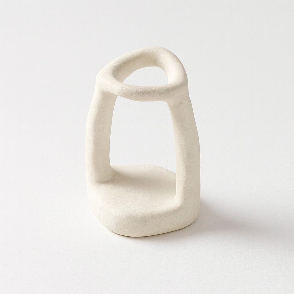Castiçal de Cerâmica Decorativo Moderno Castiçal de Cerâmica Decorativo Moderno Doca Branco 