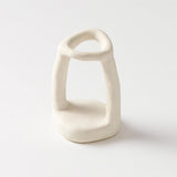 Castiçal de Cerâmica Decorativo Moderno Castiçal de Cerâmica Decorativo Moderno Doca Branco 