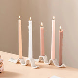Castiçal de Cerâmica Ondulado para 3 Velas