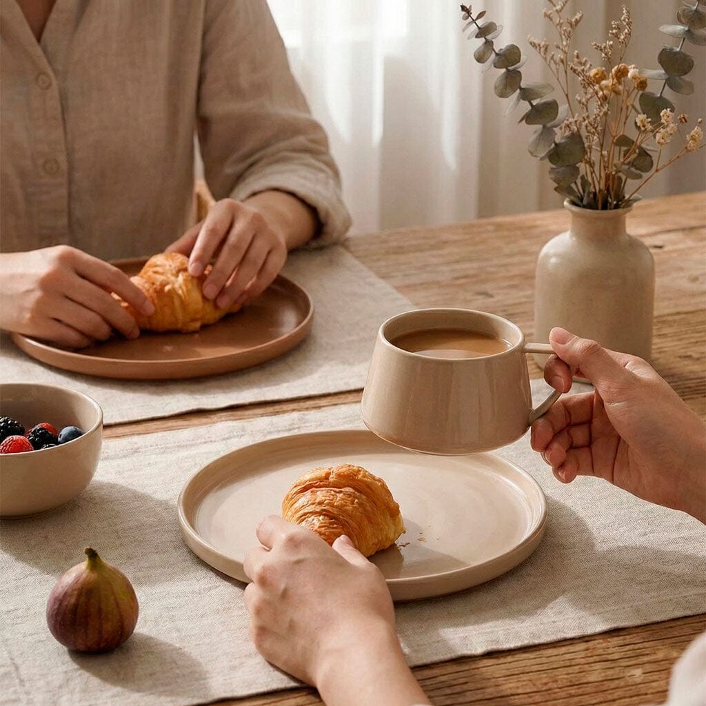 Conjunto Caneca de Cerâmica com Pires Conjunto Caneca de Cerâmica com Pires Doca 
