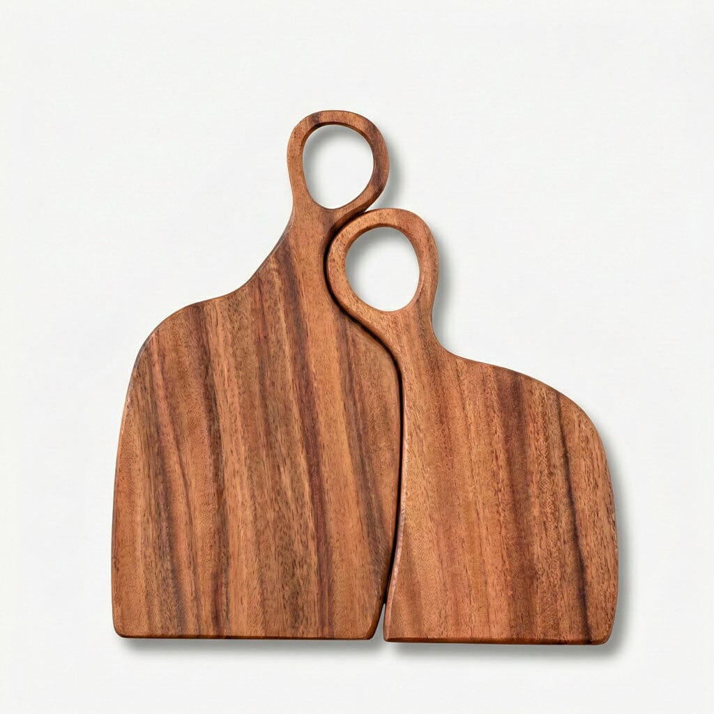 Conjunto de Tábuas de Corte em Madeira com Alça 2 Peças Conjunto de Tábuas de Corte em Madeira com Alça 2 Peças Doca 