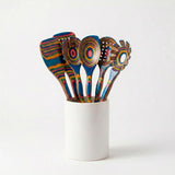 Conjunto de Utensílios em Madeira Natural Colorida Conjunto de Utensílios em Madeira Natural Colorida Doca 